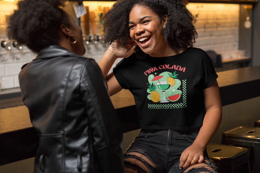 Pina Colada Graphic Tee — Tropical Pineapple & Watermelon Cocktail Shirt for Women