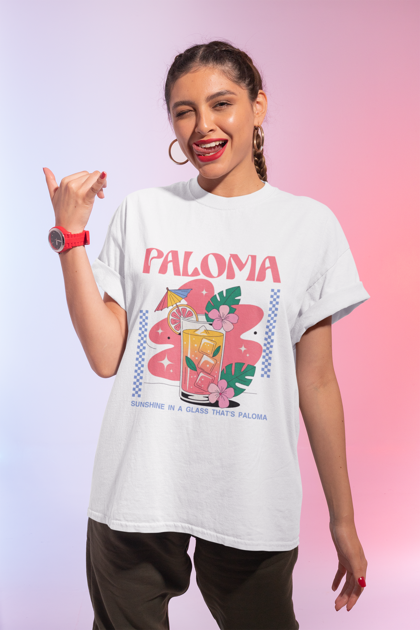 Paloma Cocktail Tee — Tropical 'Sunshine in a Glass' Women's T-Shirt