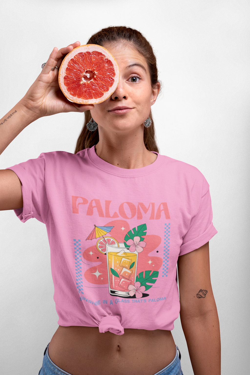 Paloma Cocktail Tee — Tropical 'Sunshine in a Glass' Women's T-Shirt