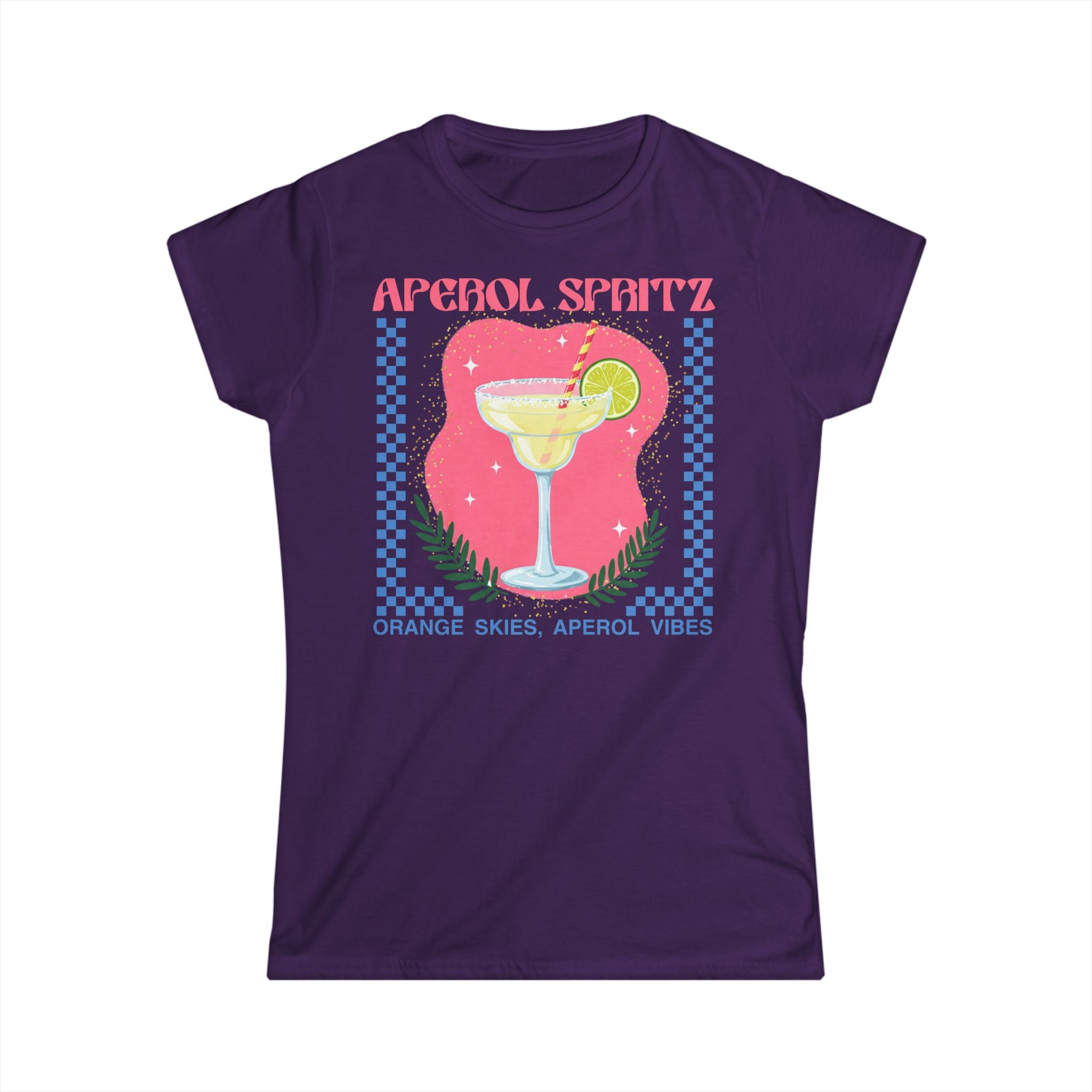 Aperol Spritz Tee — Women's Cocktail Graphic T-Shirt (Orange Skies, Aperol Vibes)