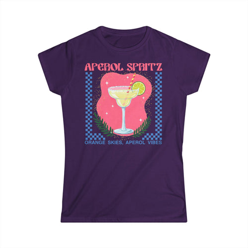 Aperol Spritz Tee — Women's Cocktail Graphic T-Shirt (Orange Skies, Aperol Vibes)