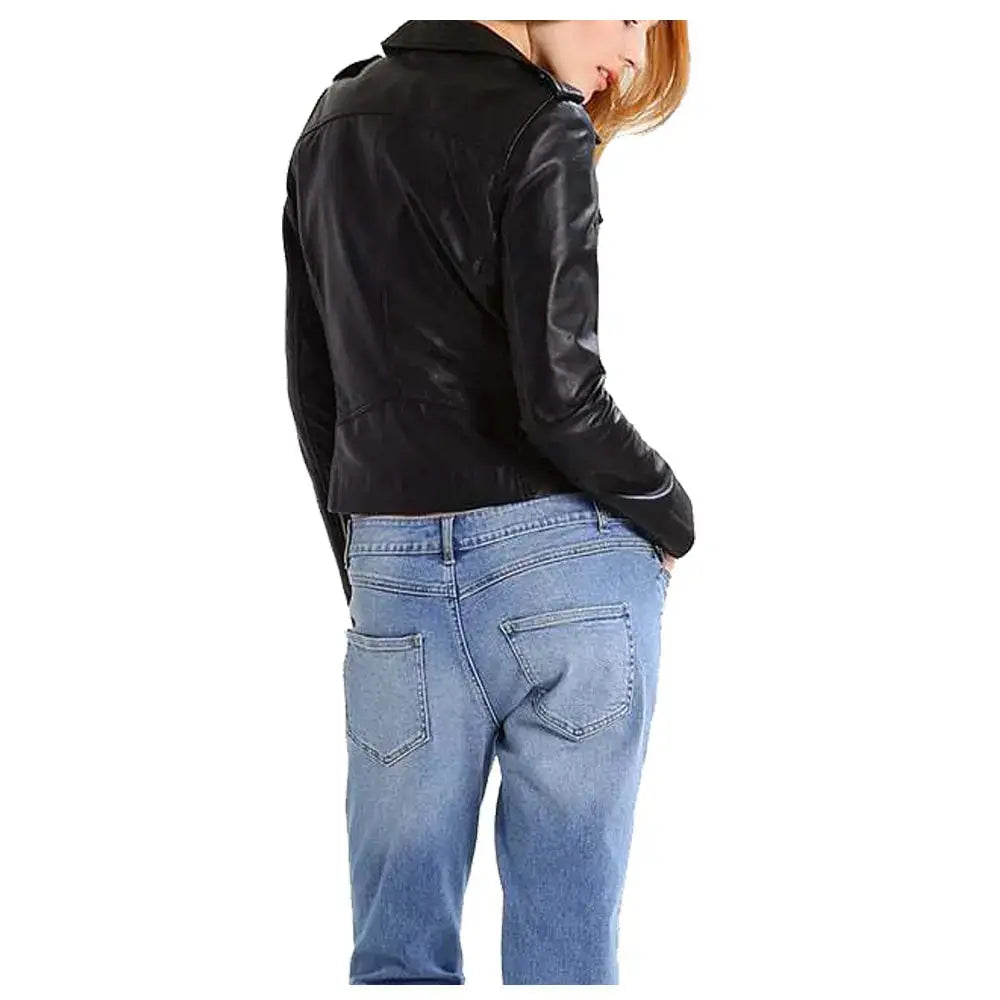 Women's Lambskin Leather Biker Jacket
